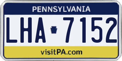 PA license plate LHA7152