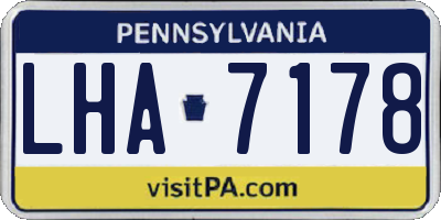 PA license plate LHA7178