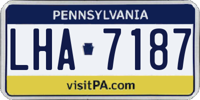 PA license plate LHA7187