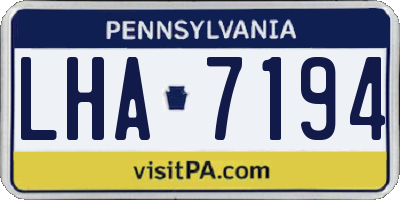PA license plate LHA7194