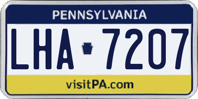 PA license plate LHA7207