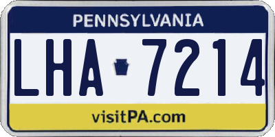 PA license plate LHA7214