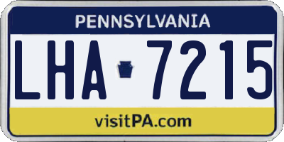 PA license plate LHA7215