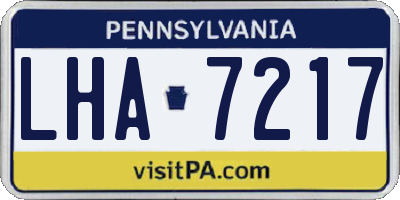 PA license plate LHA7217