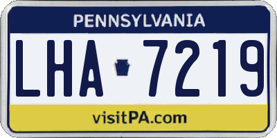 PA license plate LHA7219