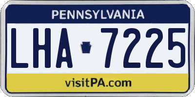 PA license plate LHA7225