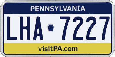 PA license plate LHA7227