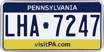 PA license plate LHA7247