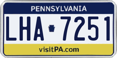 PA license plate LHA7251