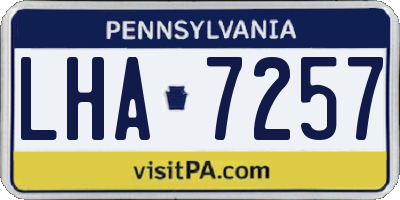 PA license plate LHA7257