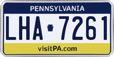 PA license plate LHA7261
