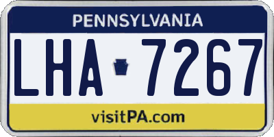 PA license plate LHA7267