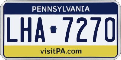 PA license plate LHA7270