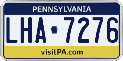 PA license plate LHA7276