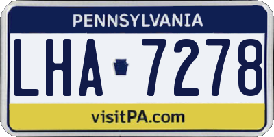 PA license plate LHA7278