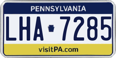 PA license plate LHA7285