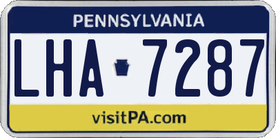 PA license plate LHA7287