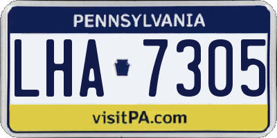 PA license plate LHA7305