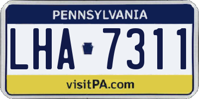 PA license plate LHA7311