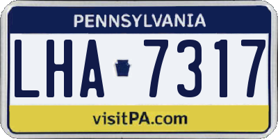 PA license plate LHA7317
