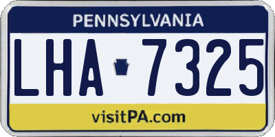 PA license plate LHA7325