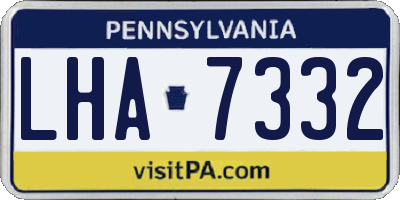 PA license plate LHA7332