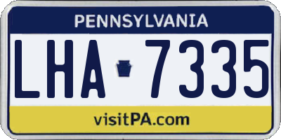 PA license plate LHA7335