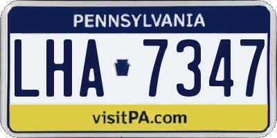 PA license plate LHA7347