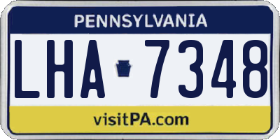 PA license plate LHA7348