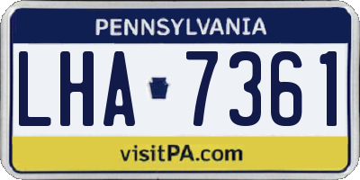 PA license plate LHA7361