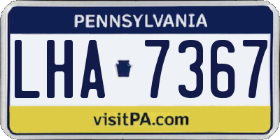 PA license plate LHA7367