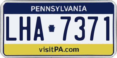PA license plate LHA7371