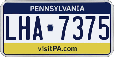 PA license plate LHA7375