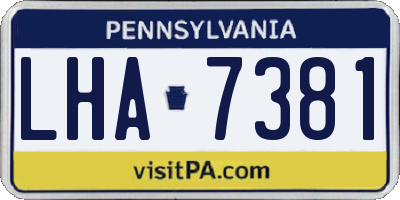 PA license plate LHA7381