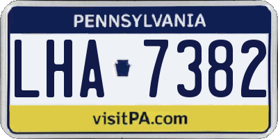 PA license plate LHA7382