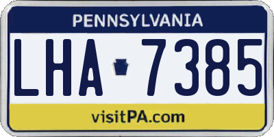 PA license plate LHA7385