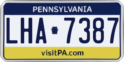 PA license plate LHA7387