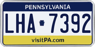 PA license plate LHA7392