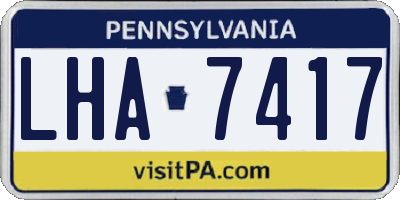 PA license plate LHA7417
