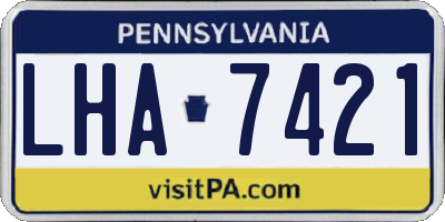 PA license plate LHA7421