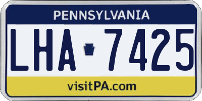 PA license plate LHA7425