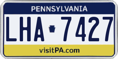 PA license plate LHA7427