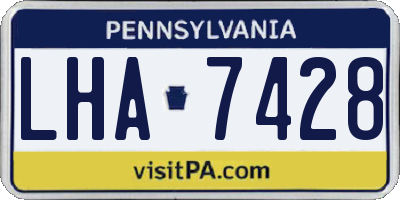 PA license plate LHA7428