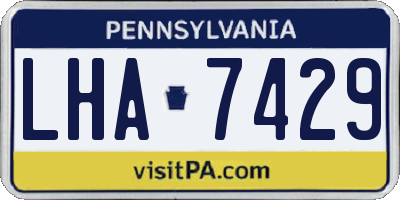 PA license plate LHA7429