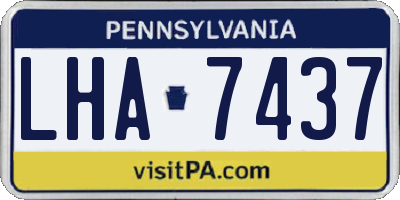 PA license plate LHA7437