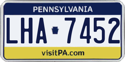 PA license plate LHA7452