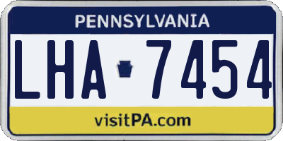 PA license plate LHA7454