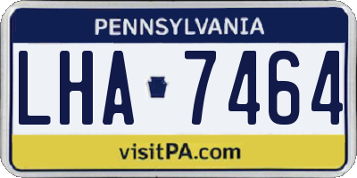 PA license plate LHA7464