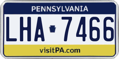 PA license plate LHA7466
