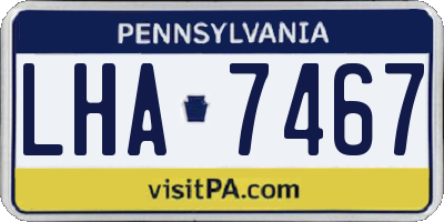 PA license plate LHA7467